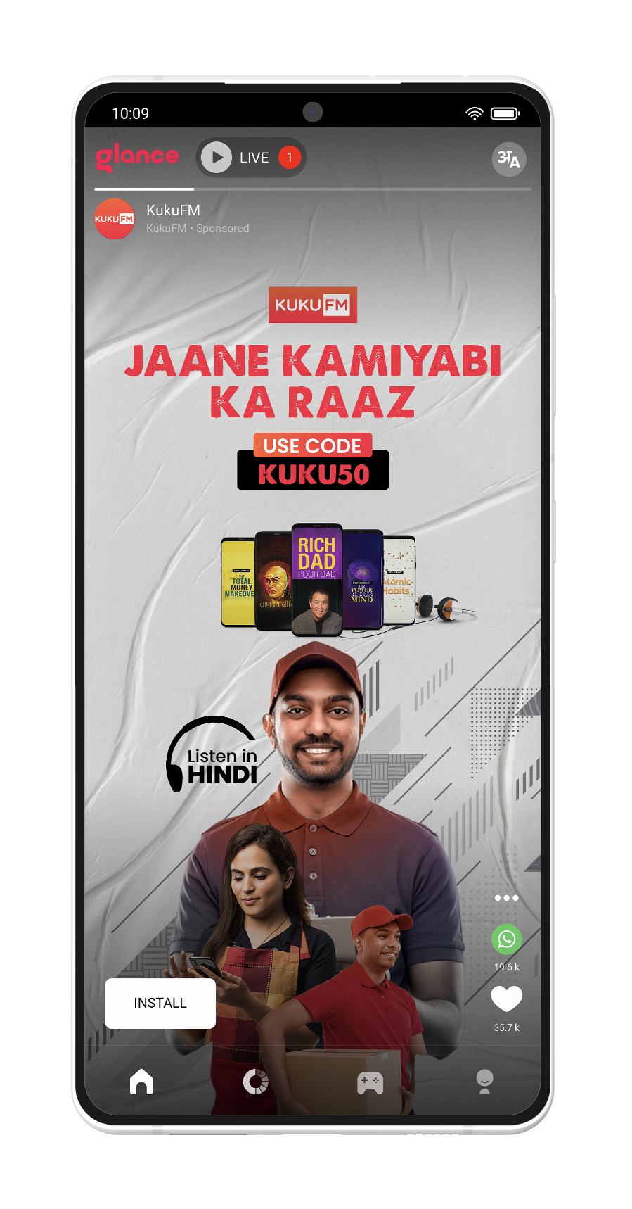 Kuku FM India’s Top Audio OTT Platform with InMobi and Glance